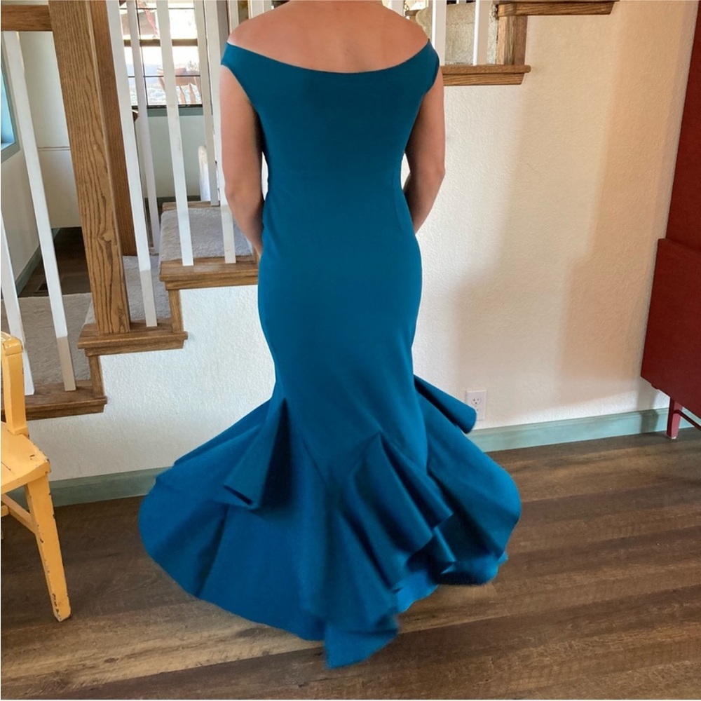 Chiara Boni La Petite Robe Dress Fit and Flare Teal Size 8/44 - Picture 3 of 16